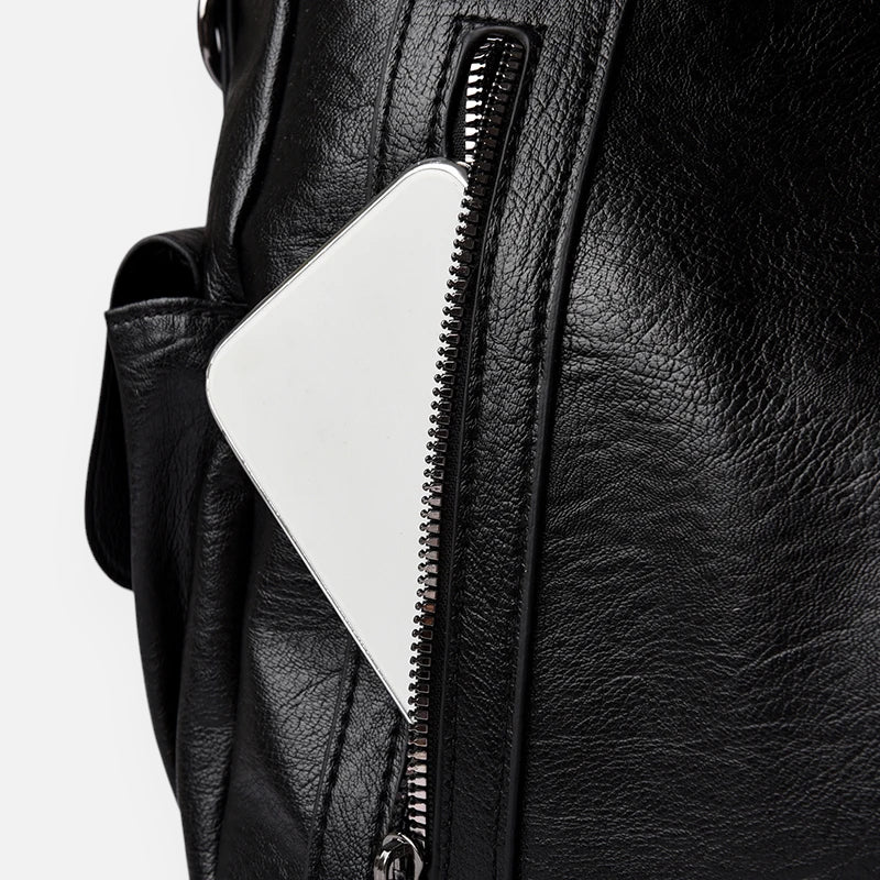 Grand sac à main de cours rétro souple à bandoulière Léonie