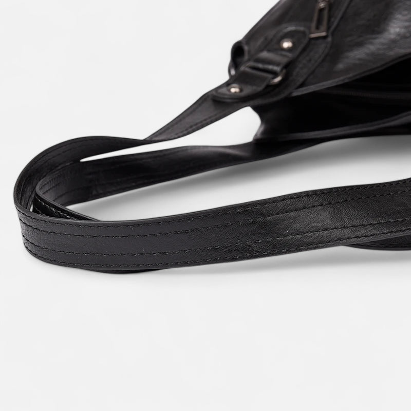 Grand sac à main de cours rétro souple à bandoulière Léonie