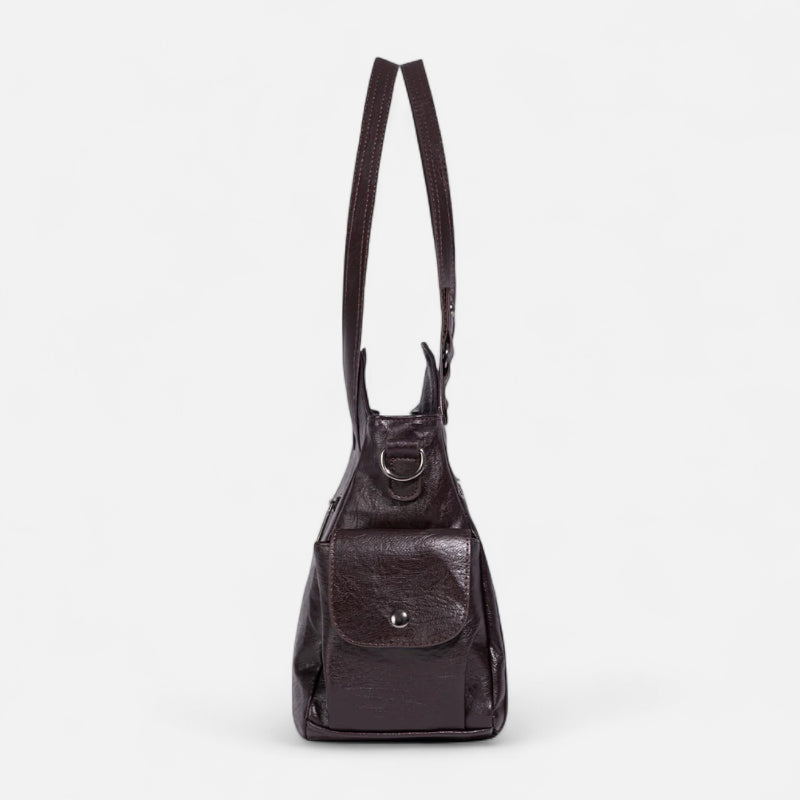 Grand sac à main de cours rétro souple à bandoulière Léonie