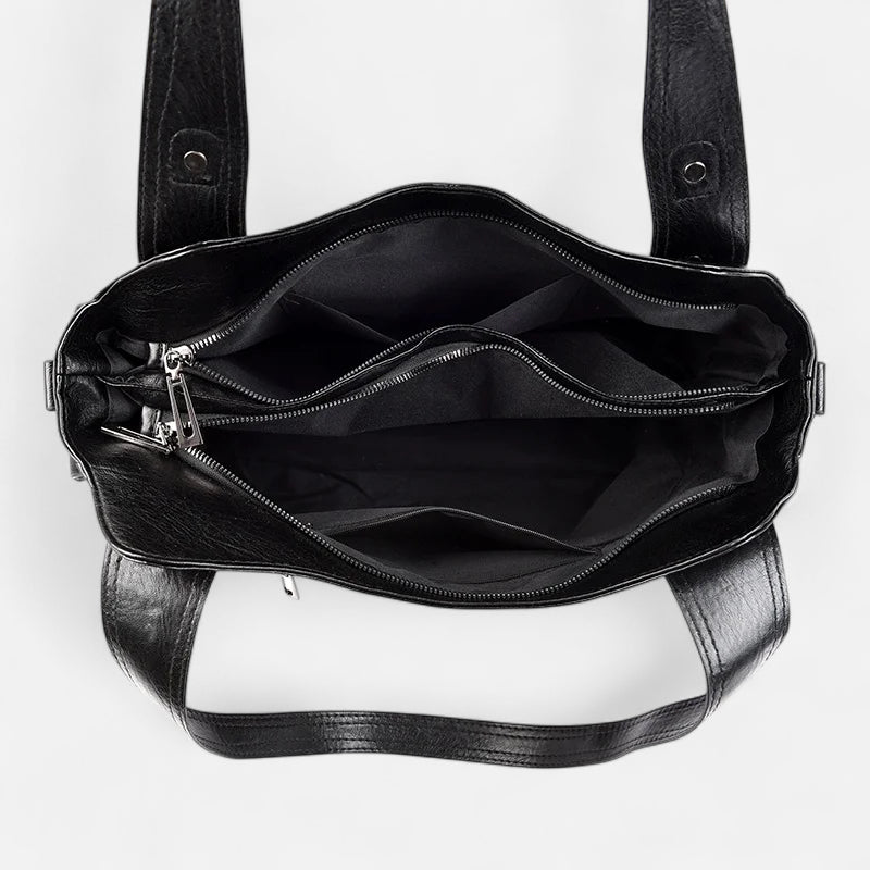 Grand sac à main de cours rétro souple à bandoulière Léonie