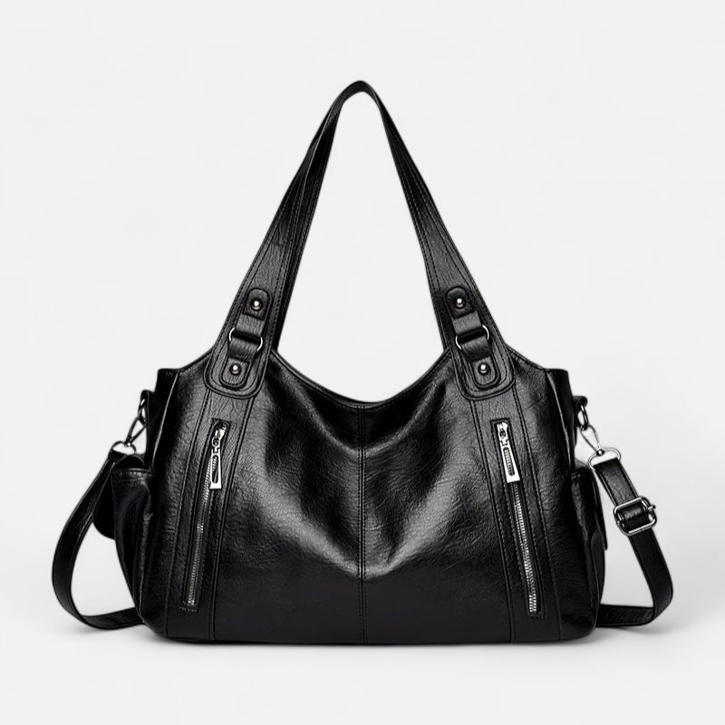 Grand sac à main de cours rétro souple à bandoulière Léonie