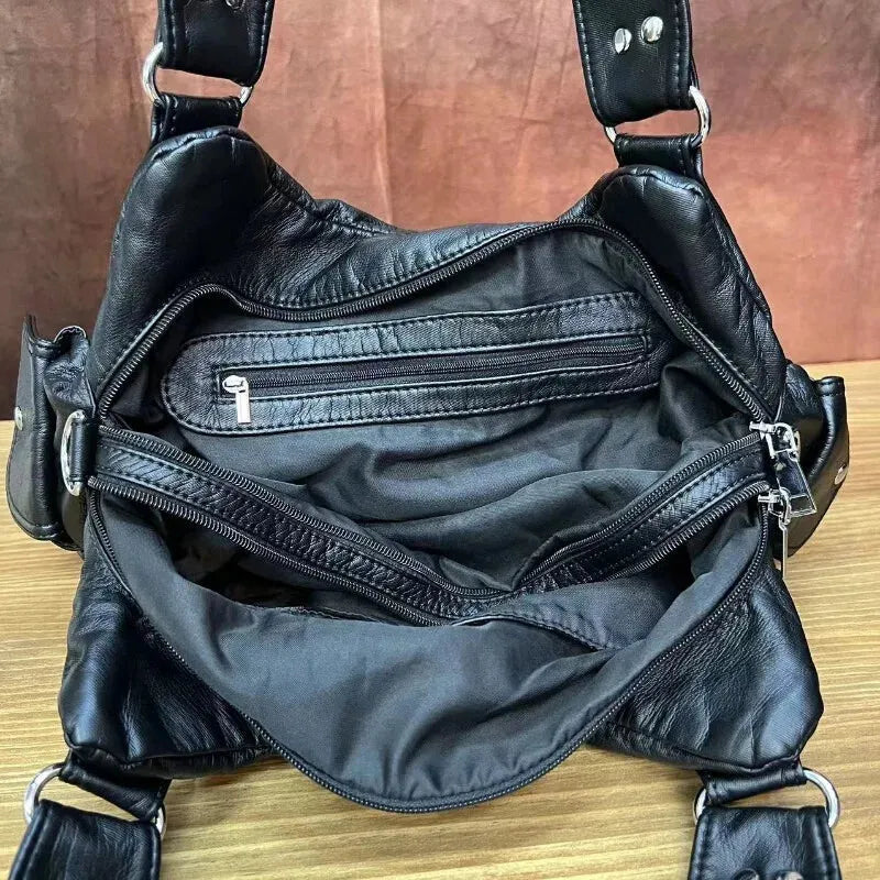 Sac à main de cours vintage et souple à bandoulière Clémentine