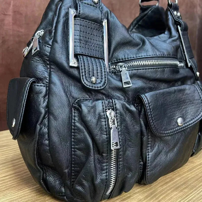 Sac à main de cours vintage et souple à bandoulière Clémentine