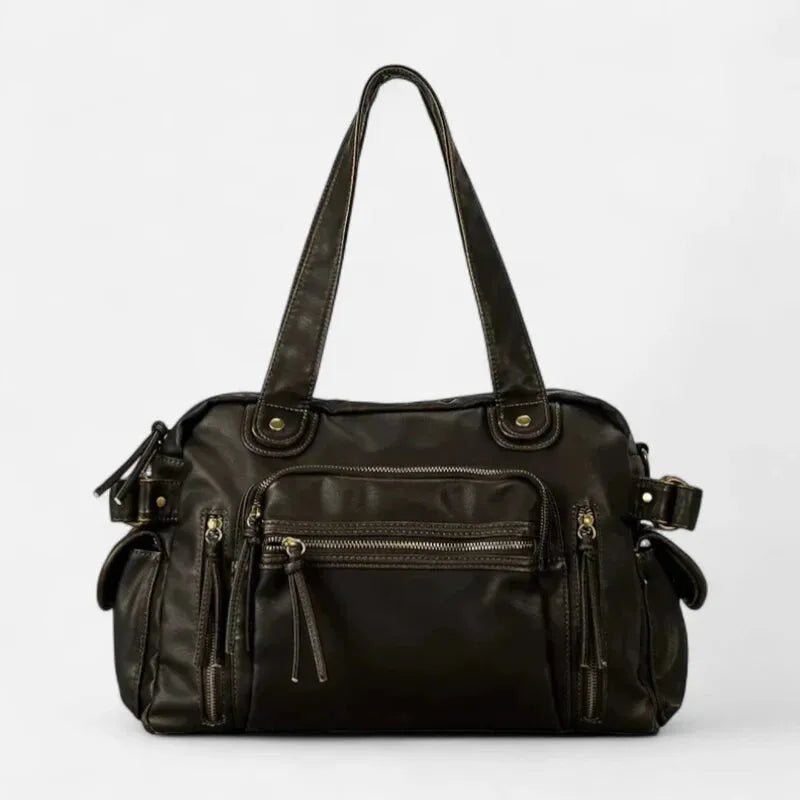 Sac à main de cours vintage multipoches à bandoulière Apolline