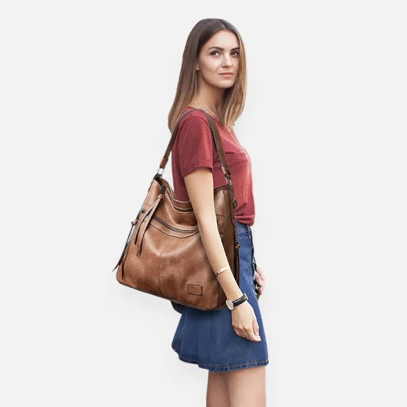 Sac à main hobo multipoches à bandoulière Eléna