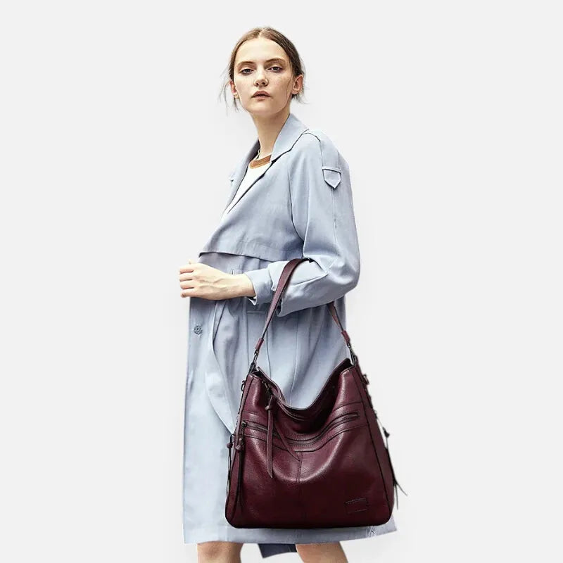 Sac à main hobo multipoches à bandoulière Eléna