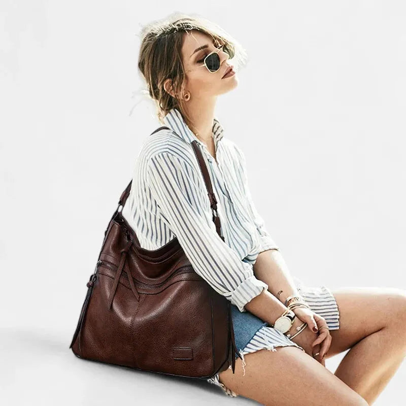Sac à main hobo multipoches à bandoulière Eléna