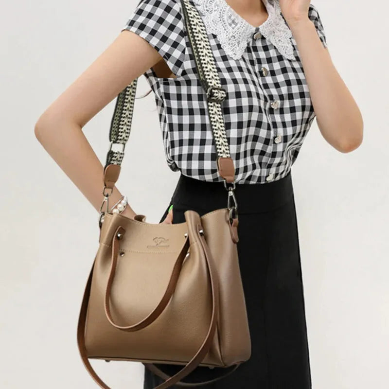 Sac à main seau double porté à bandoulière Clara