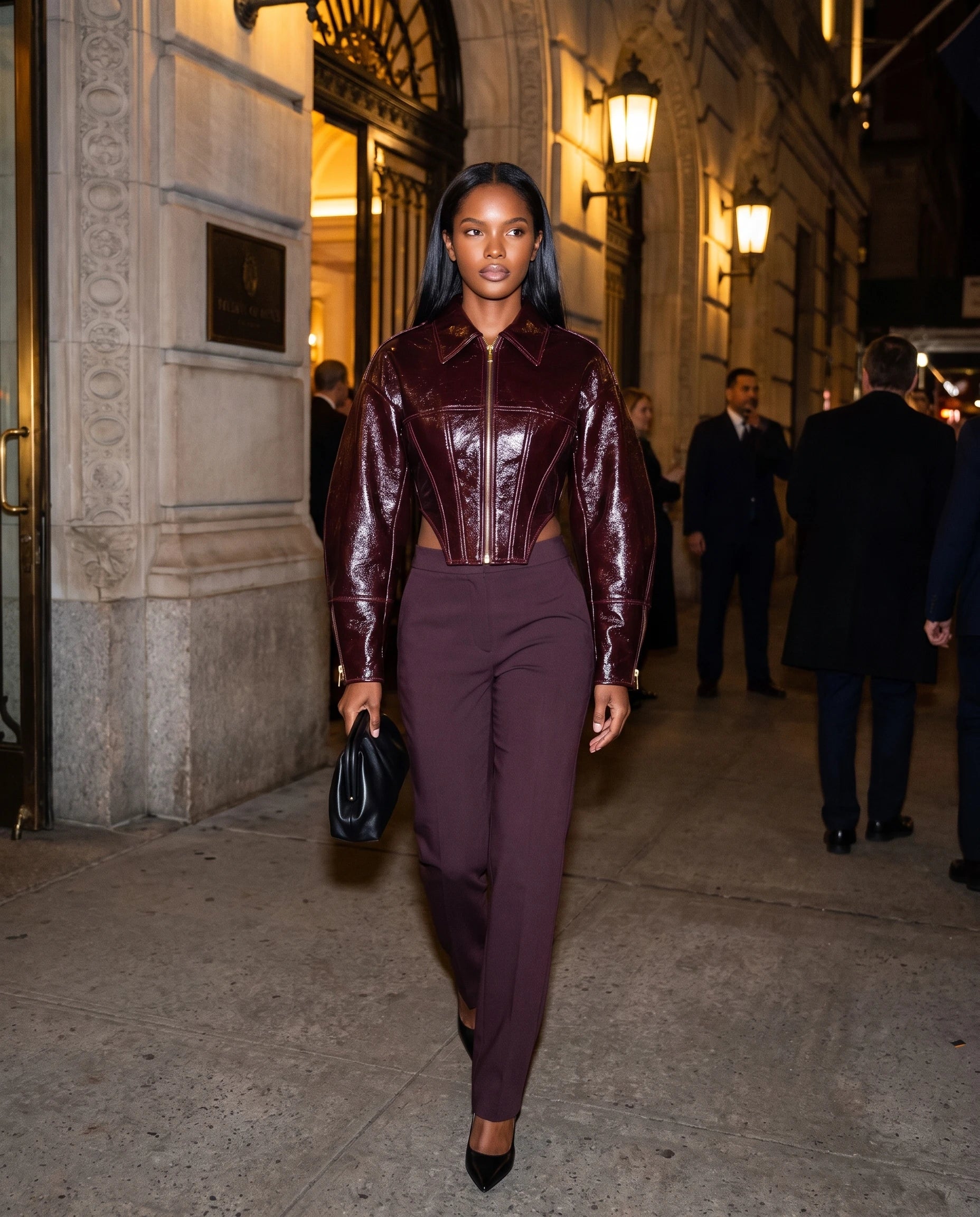 Veste corset vernie bordeaux Carmen, sortie de soirée élégante