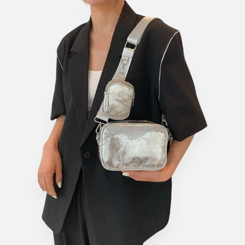 Sac banane argenté