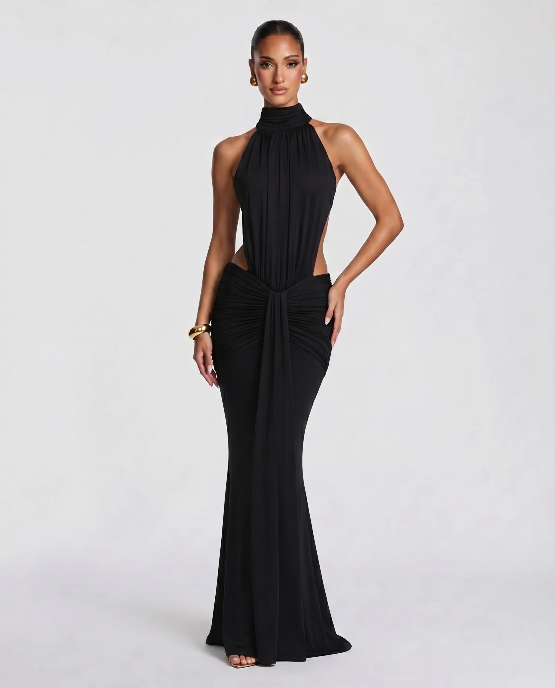 Robe longue sirène en jersey — frontal