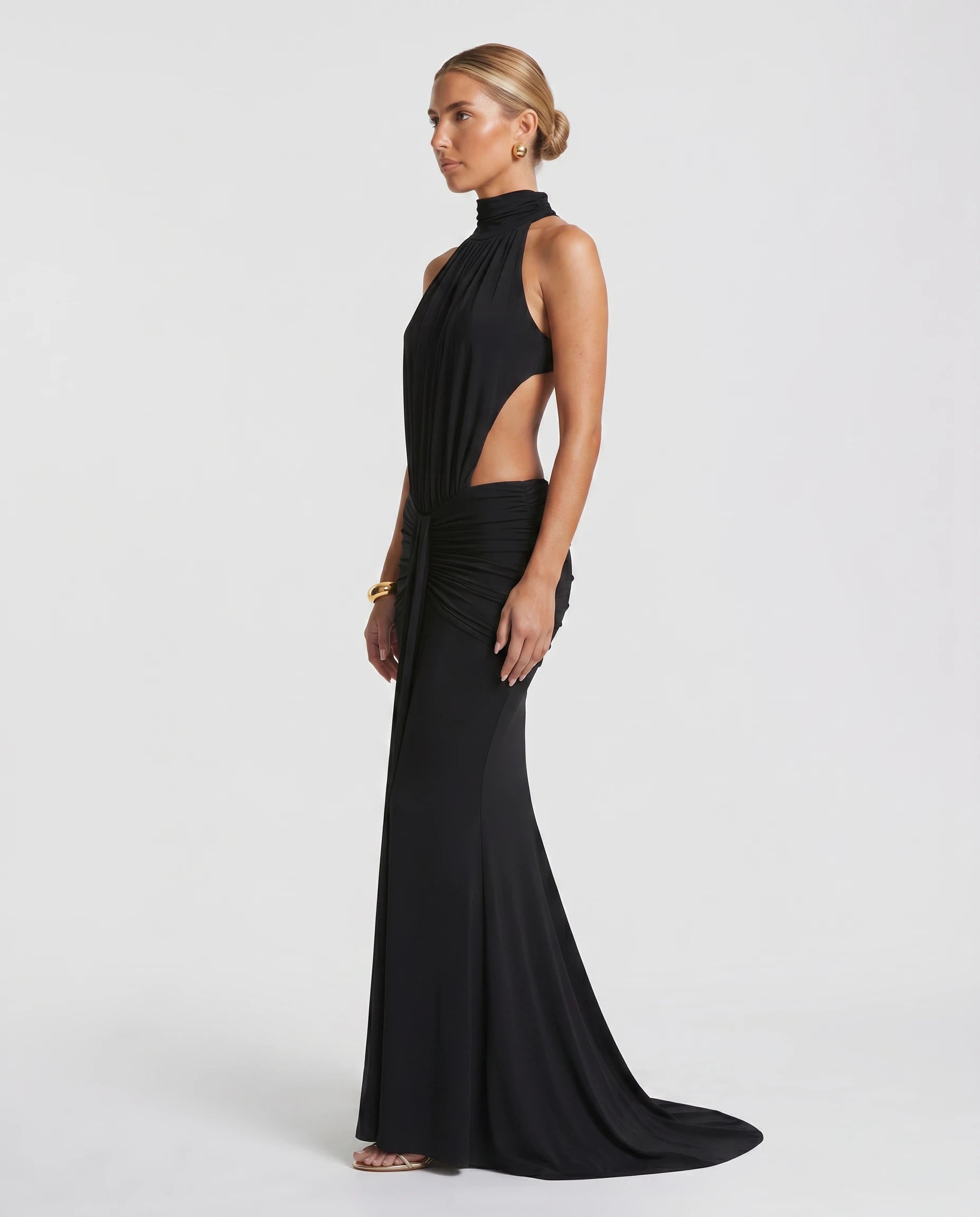 Robe longue sirène en jersey — profil
