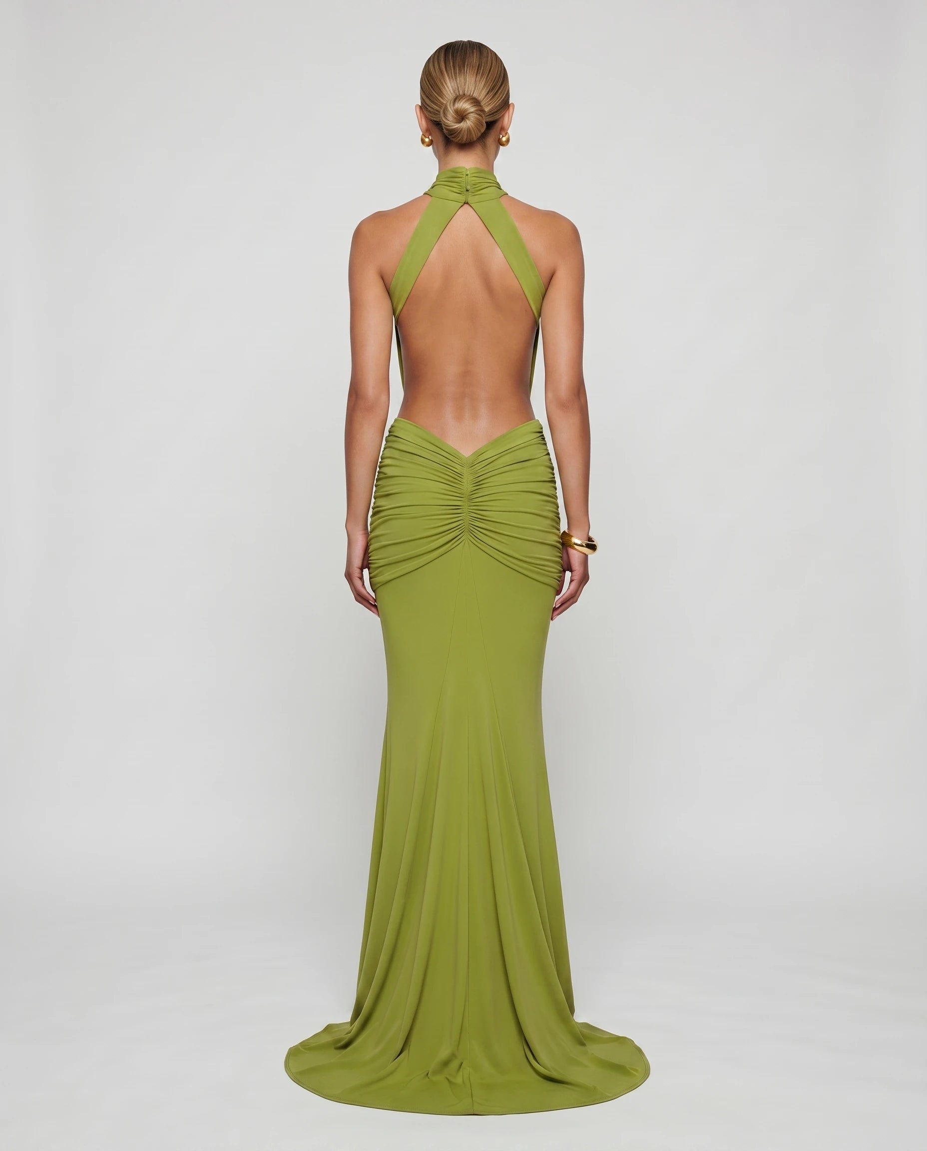 Robe longue sirène en jersey — dos