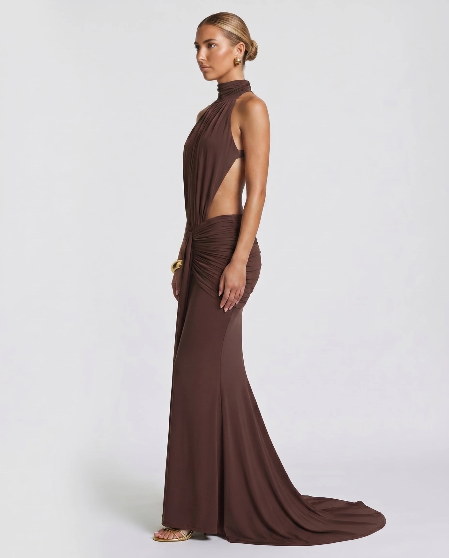 Robe longue sirène en jersey — profil