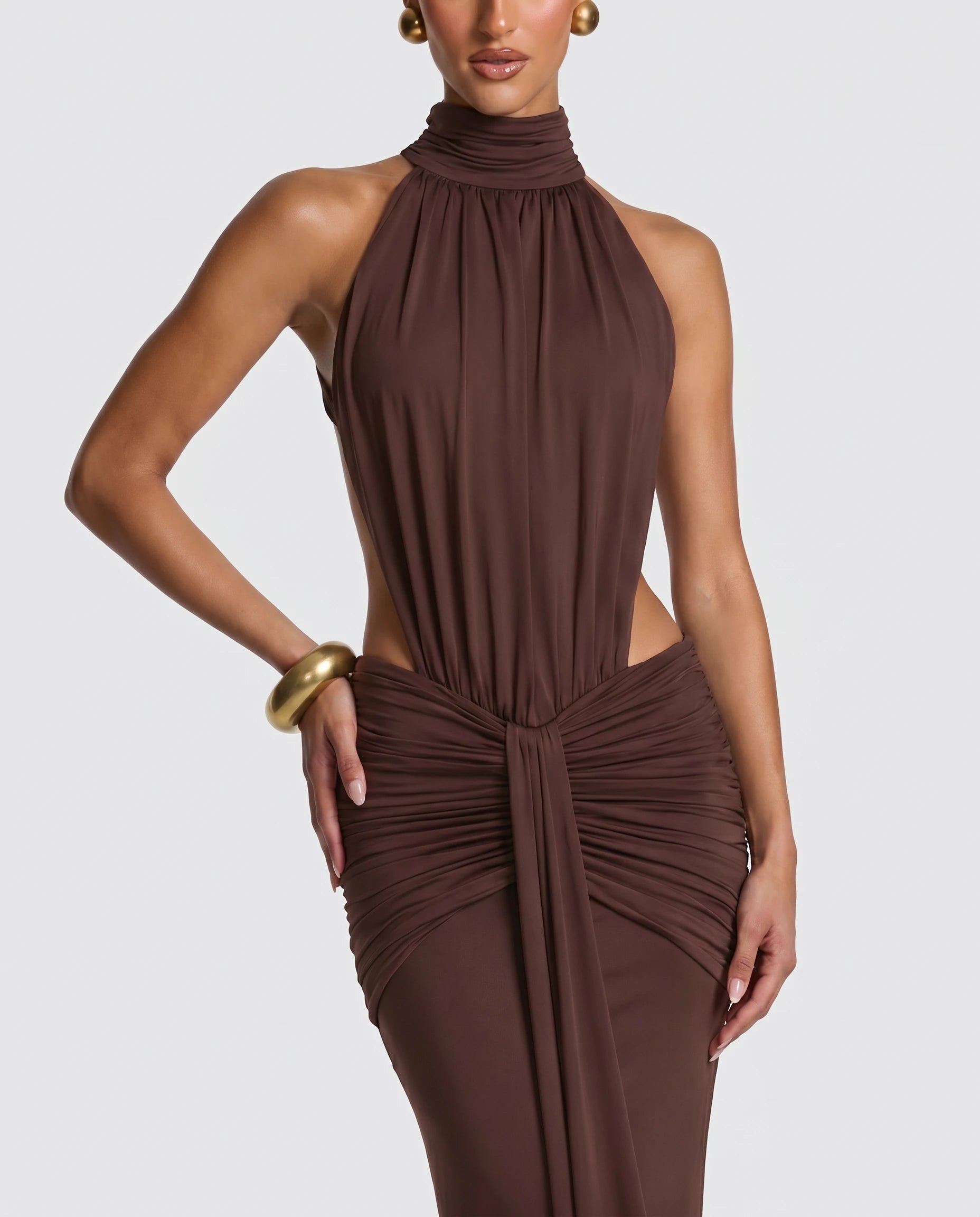 Robe longue sirène en jersey — detail