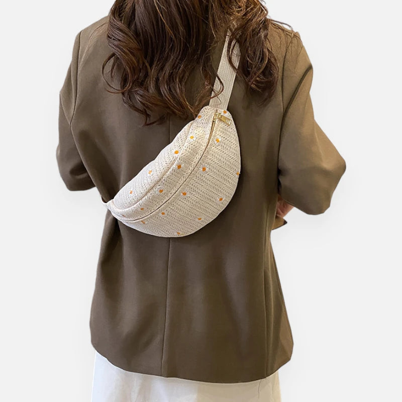 Sac banane en toile tendance à motif floral Clémence