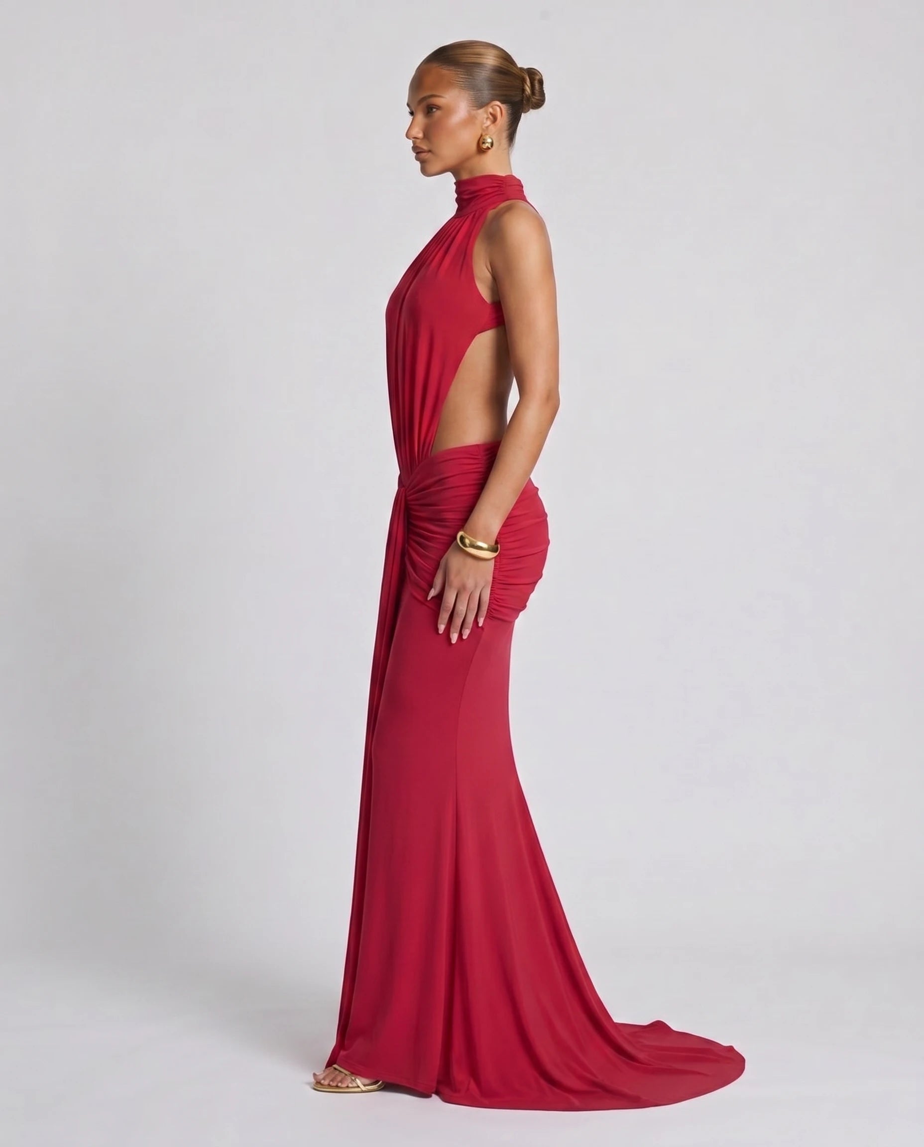 Robe longue sirène en jersey — profil