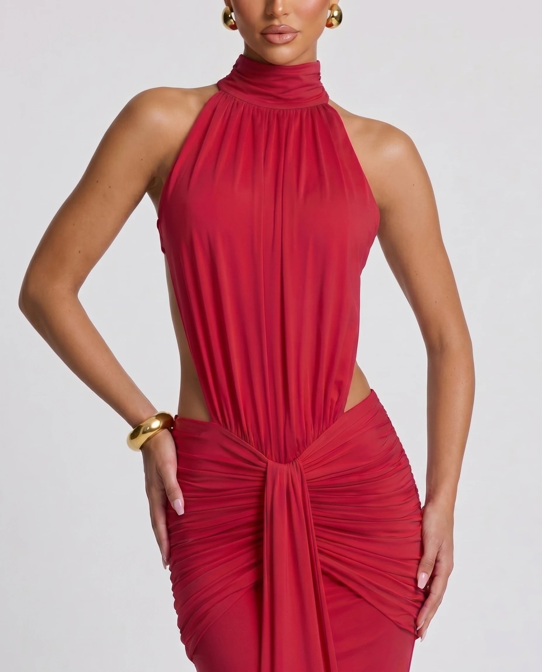 Robe longue sirène en jersey — detail