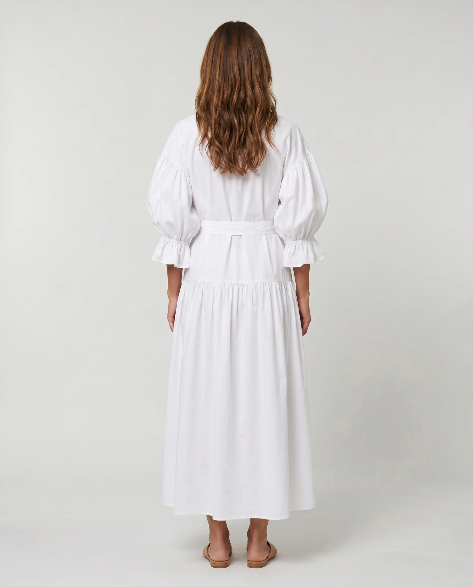 Robe longue chemise blanche - studio dos