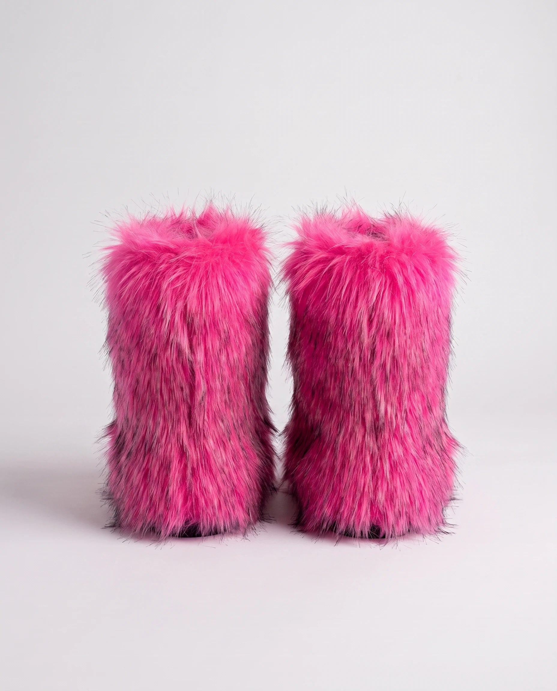 Boots moelleuses en fausse fourrure Fanette — Fuchsia, packshot vue complémentaire