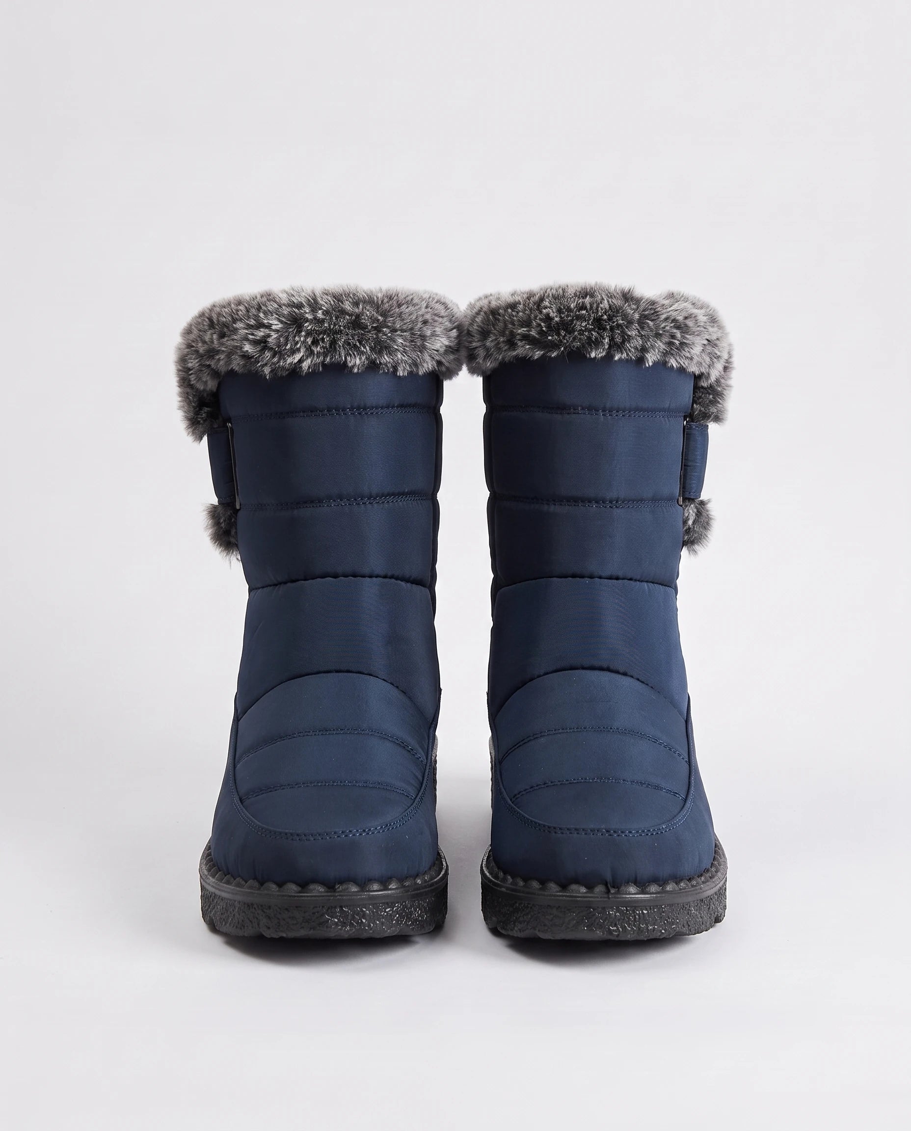 Bottes de neige matelassées imperméables Astride — Bleu Marine, paire en packshot studio