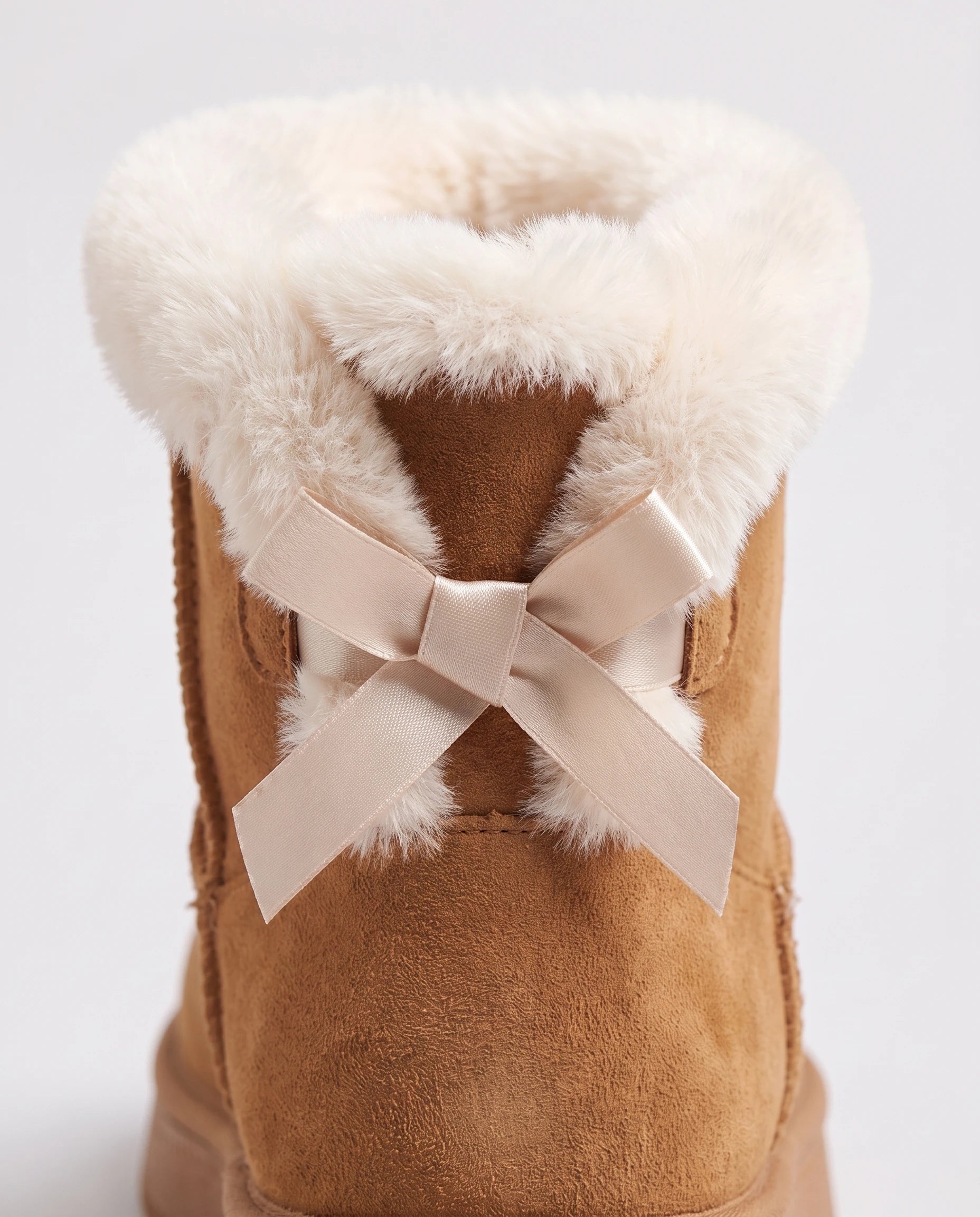 Bottes de neige à nœud et col fourrure Opaline — Camel, packshot vue complémentaire