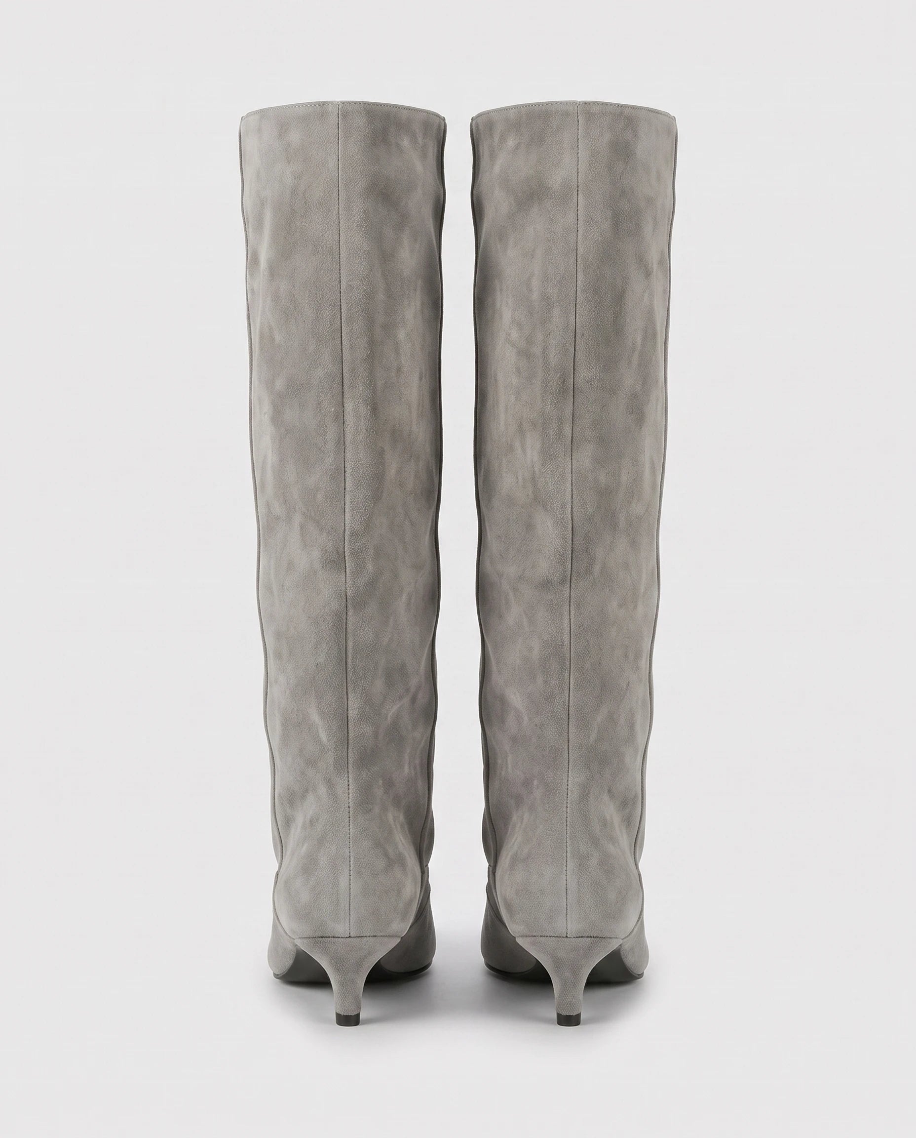 Bottes souples à petit talon en suédine Bernadette — Gris, packshot vue complémentaire