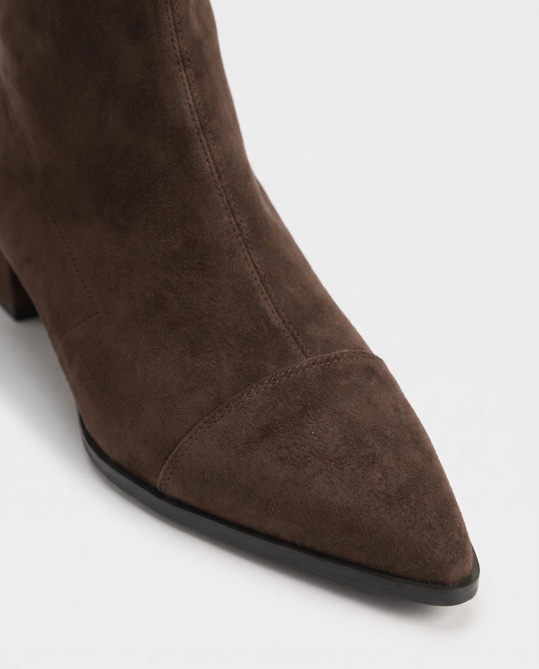Bottines chaussette plates à bout pointu Célinie — Brun, packshot vue complémentaire