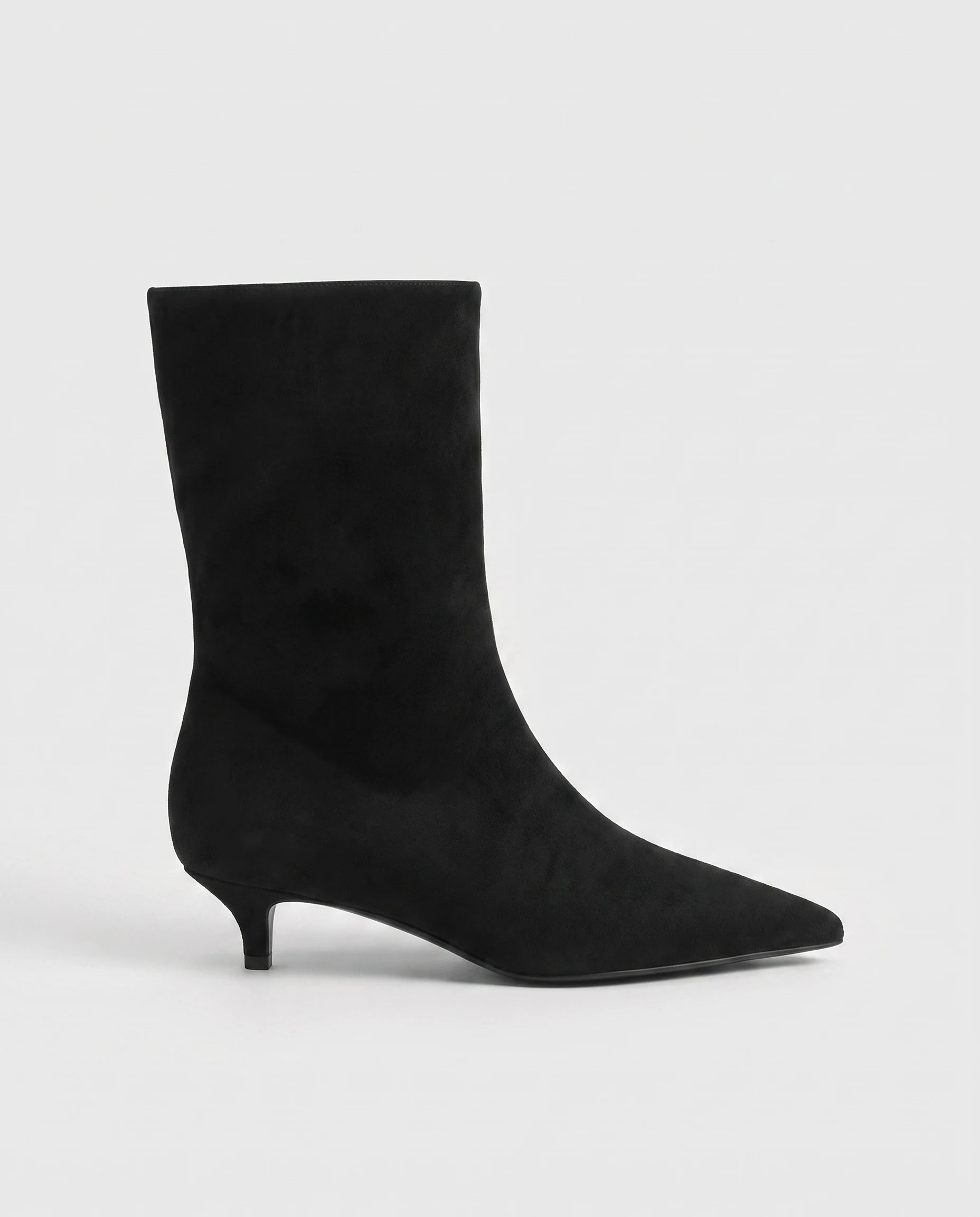 Bottines pointues à talon kitten Nathalène — Noir, packshot vue complémentaire