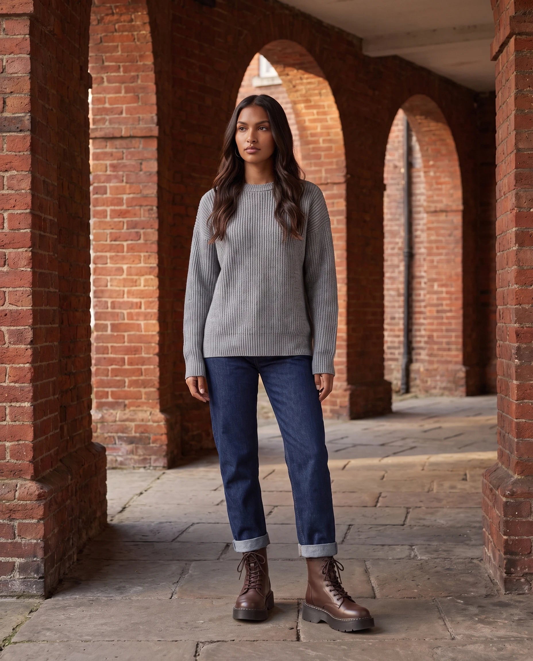 Bottines lacees a plateforme en simili Doriane Brun Cacao — portées en extérieur