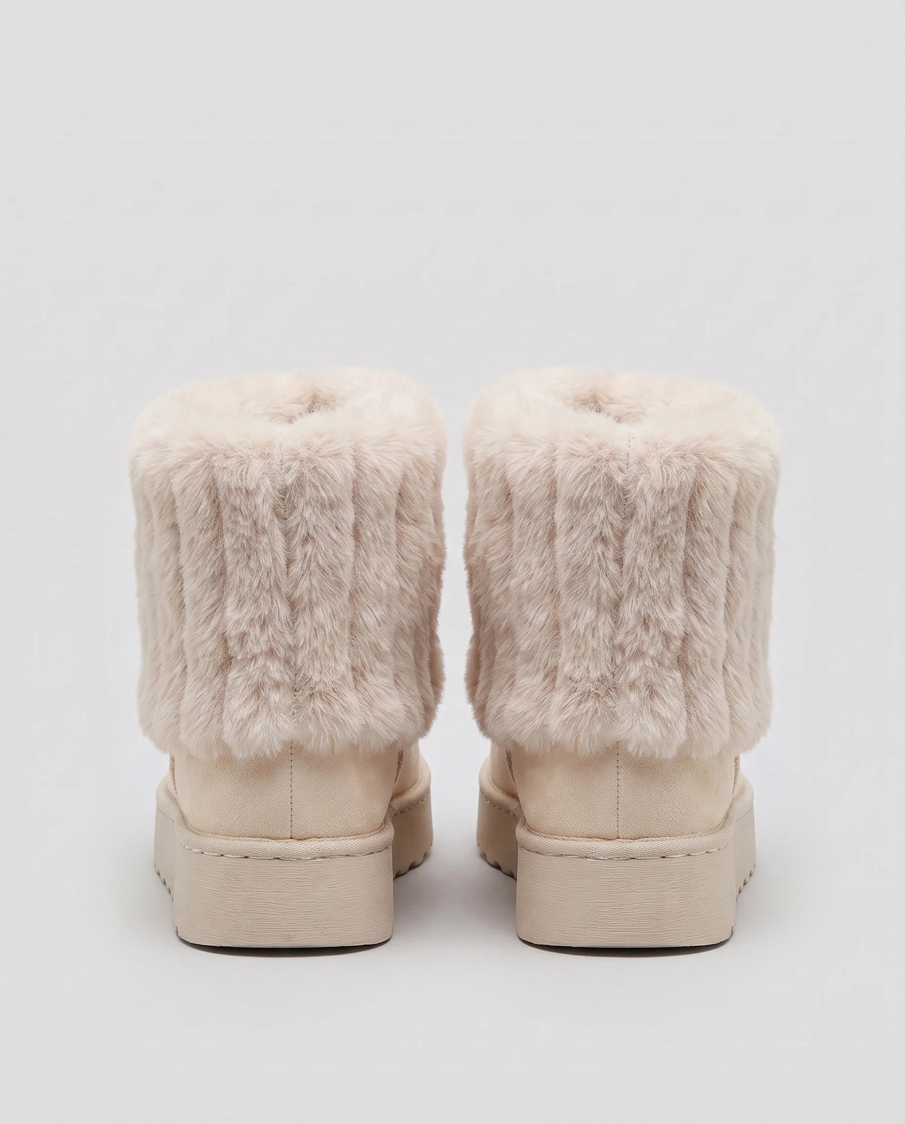 Bottines de neige à col fourrure et plateforme Yolène — Crème, packshot vue complémentaire