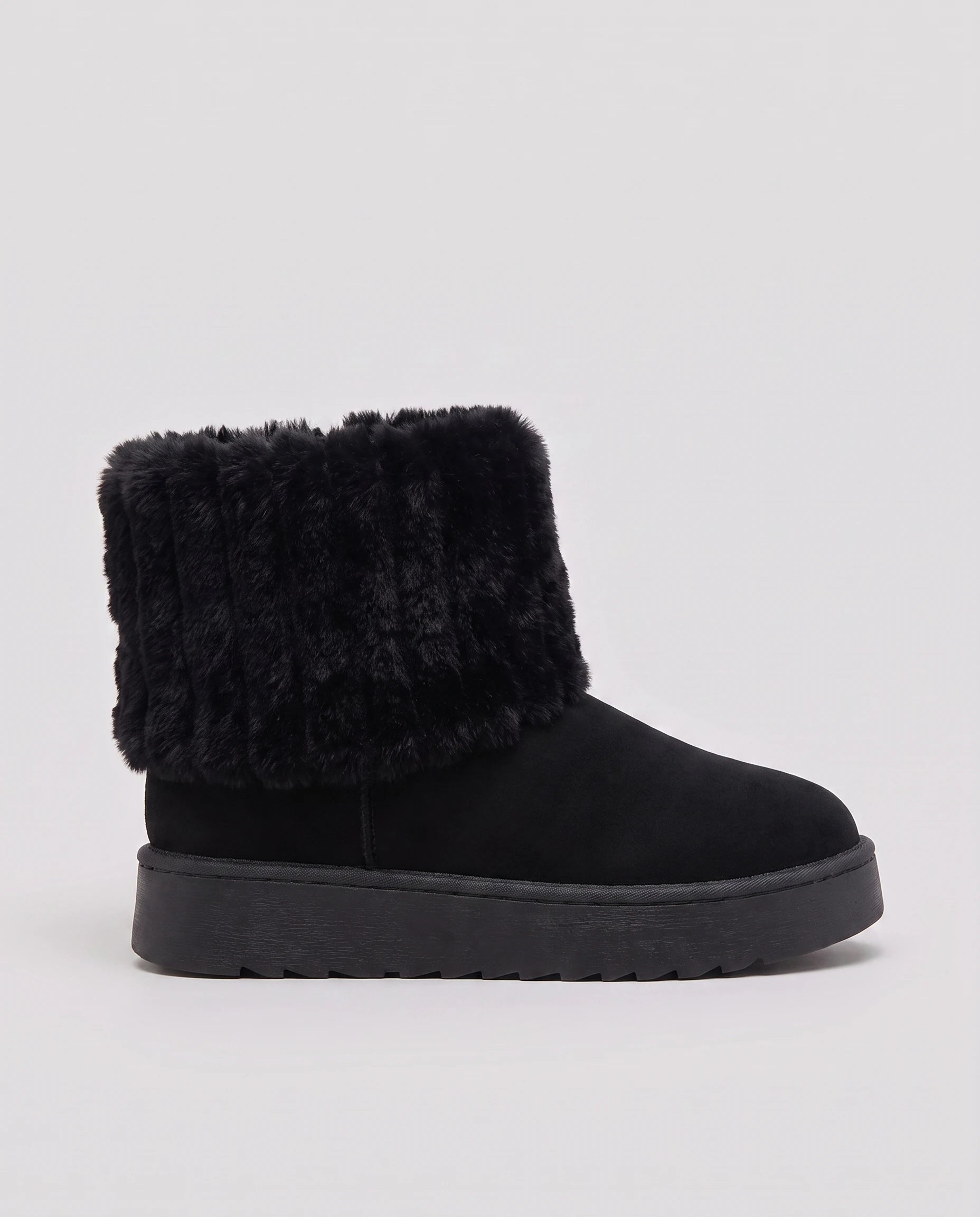 Bottines de neige à col fourrure et plateforme Yolène — Noir, packshot vue complémentaire
