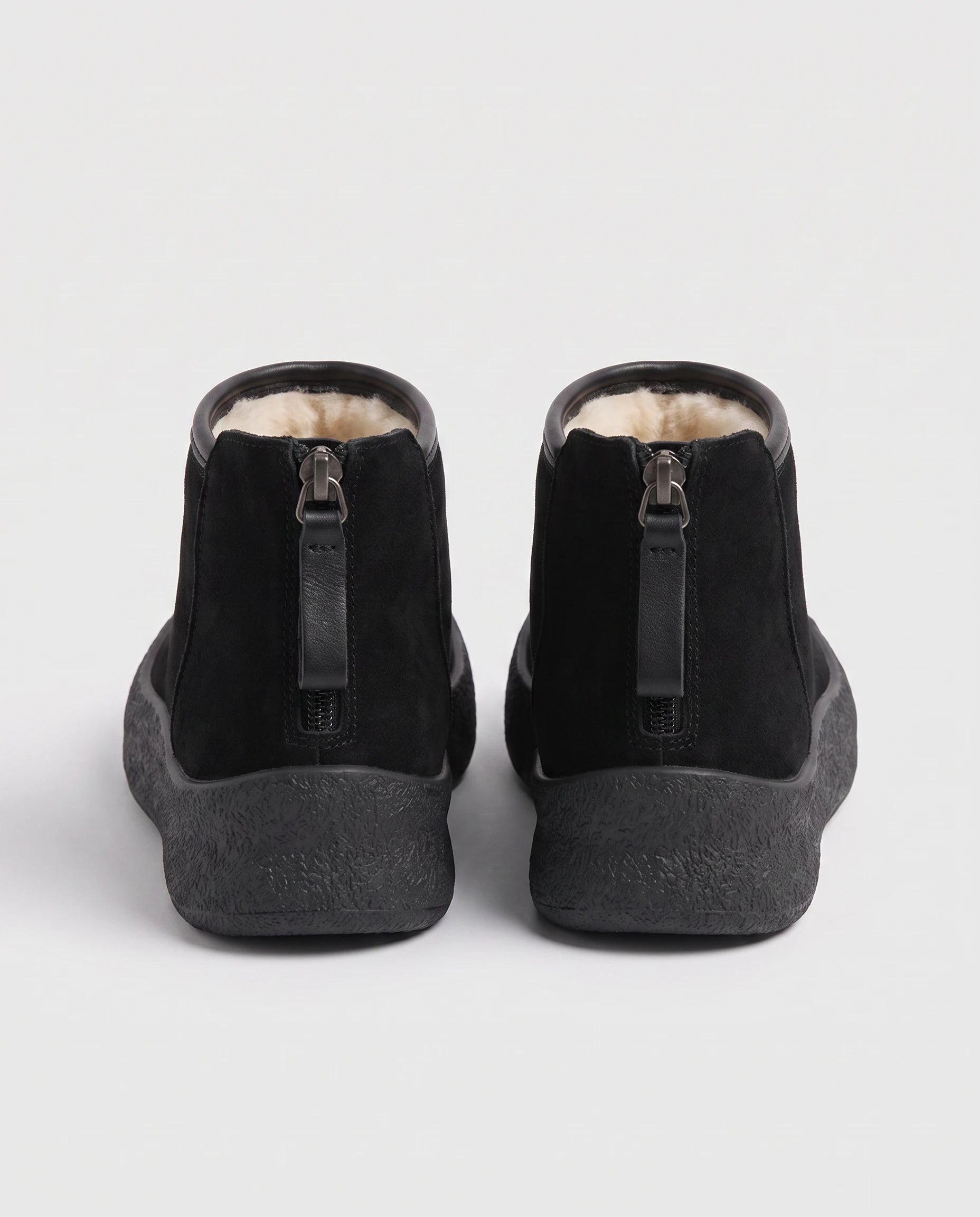 Bottines de neige plates à zip dos Clarine — Noir, packshot vue complémentaire