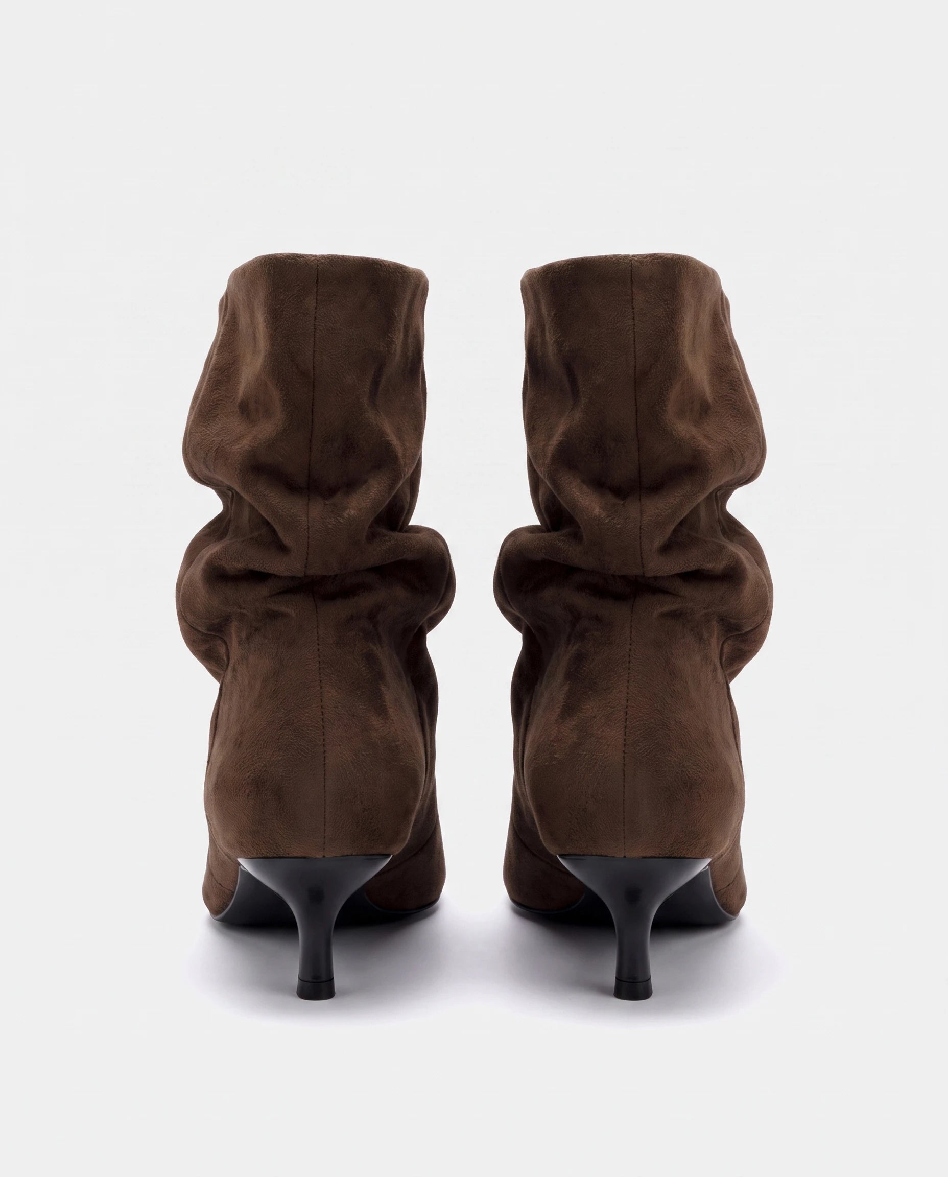 Bottines plissées à talon kitten Landeline — Brun, packshot vue complémentaire