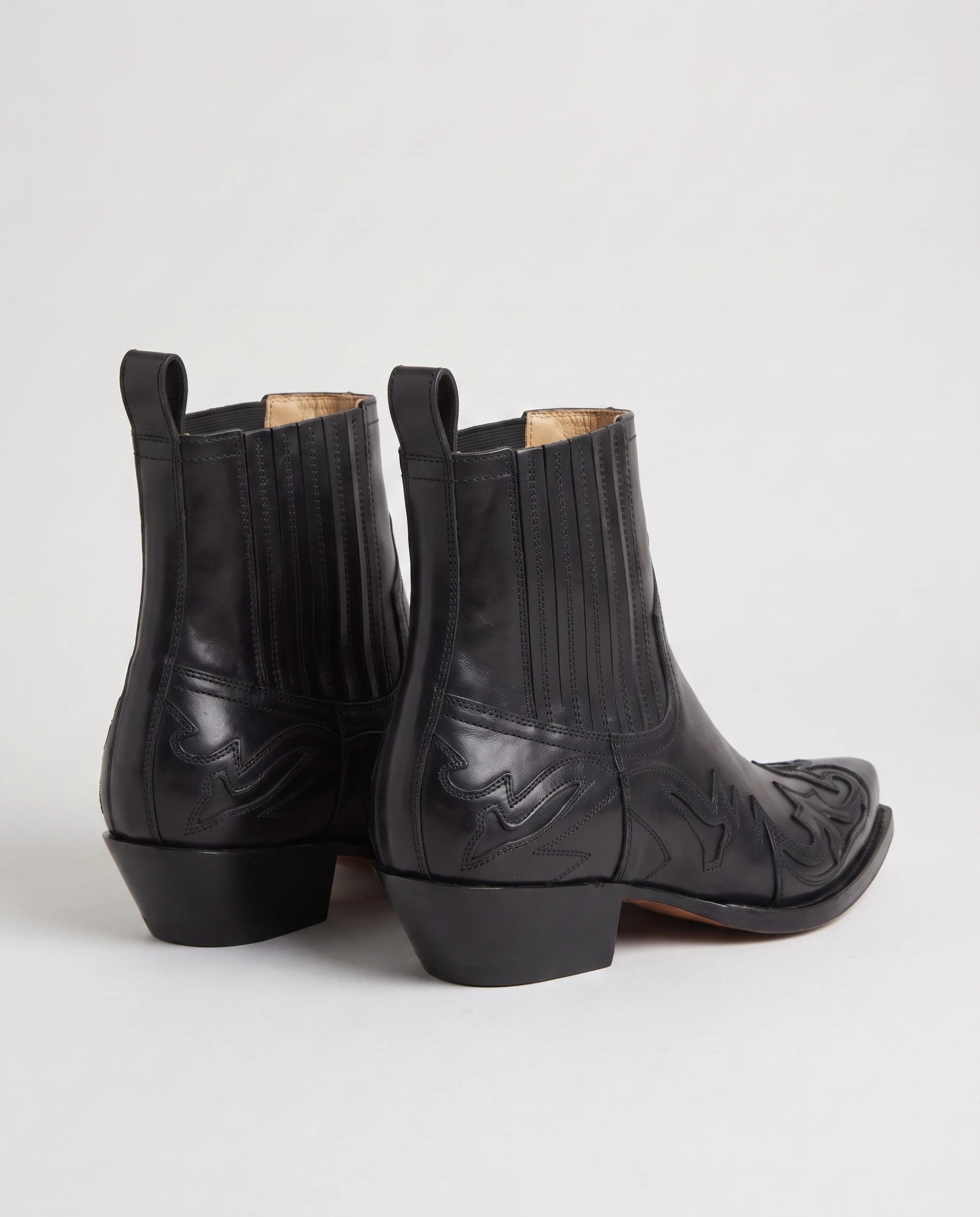 Bottines western à bout pointu en simili Mathurine Noir — packshot, second angle