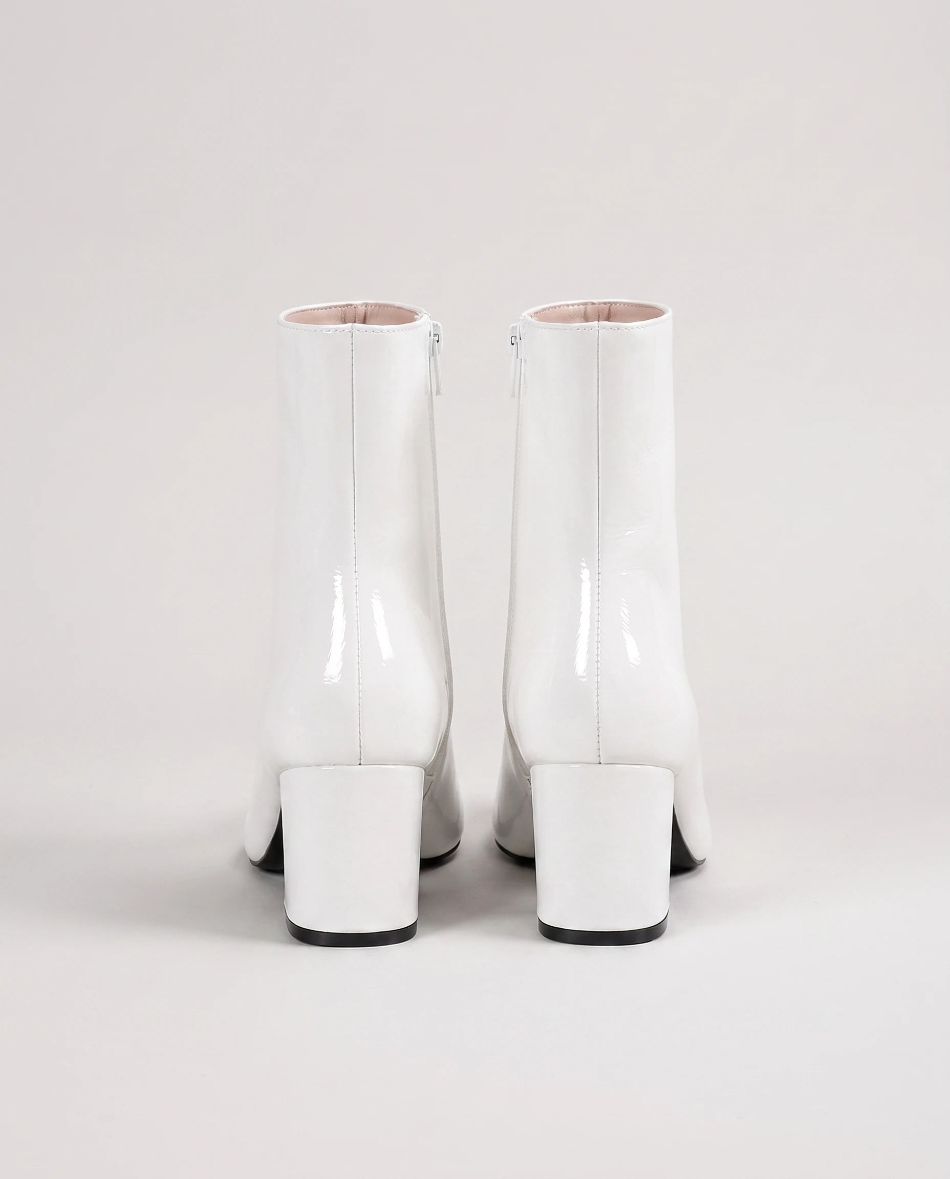 Bottines zippées en simili brillant Reine — Blanc, packshot vue complémentaire