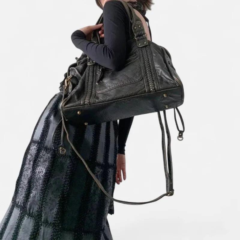 Grand sac à main bandoulière de cours vintage Joséphine