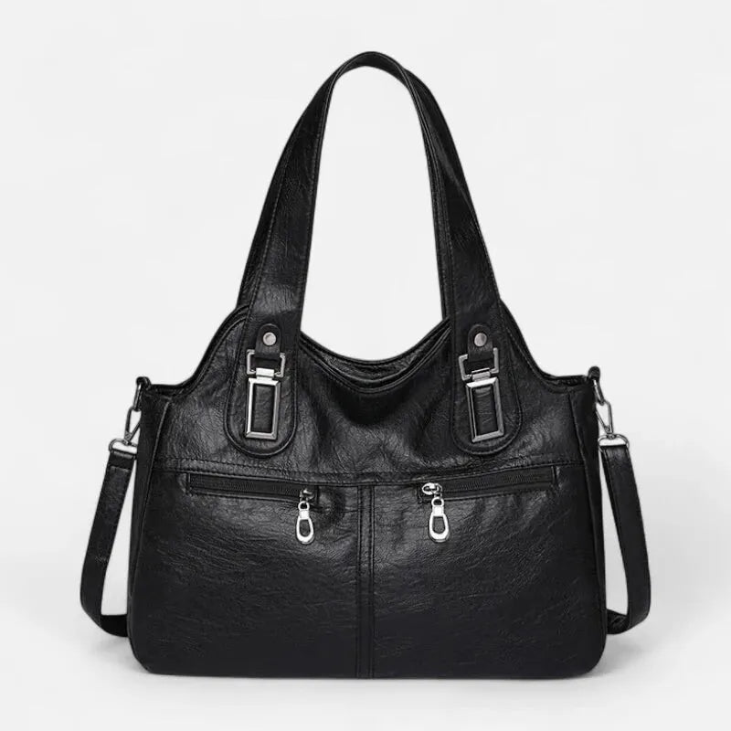 Grand sac à main bandoulière rétro multipoches Agnès