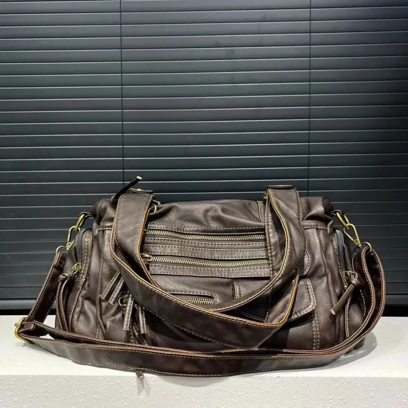 Grand sac à main bandoulière vintage de cours multipoches Zoé