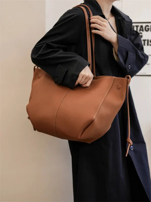 Grand sac à main cabas double porté Élodie