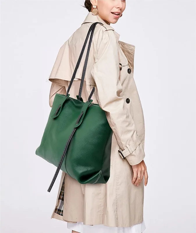 Grand sac à main cabas grainé Clara