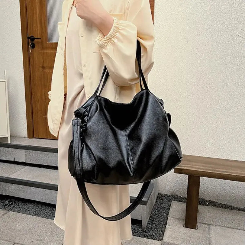 Grand sac à main de cours souple avec bandoulière Juliette