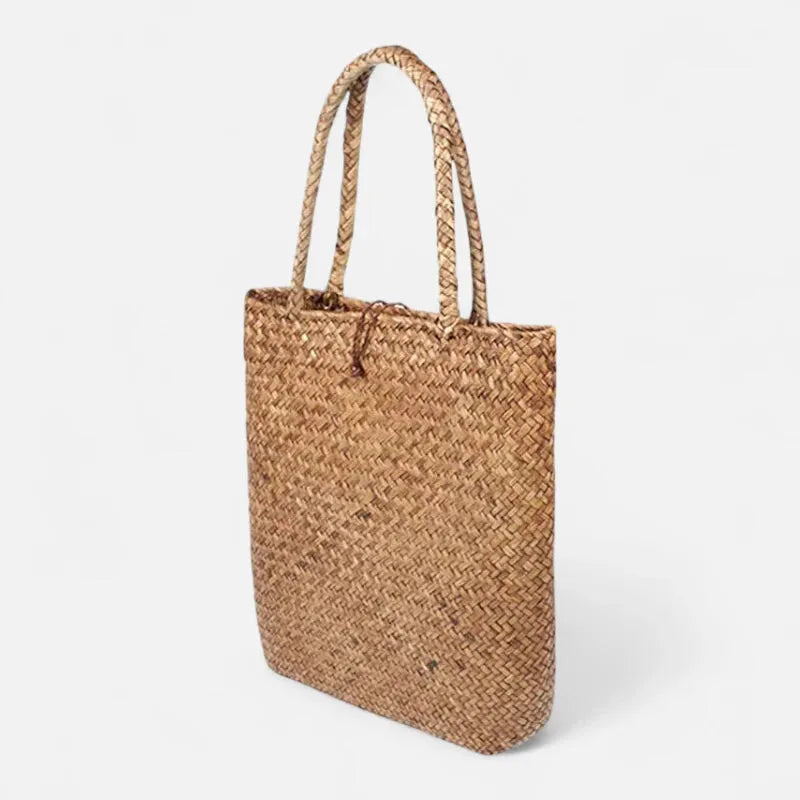 Grand sac à main en paille tressée Amira