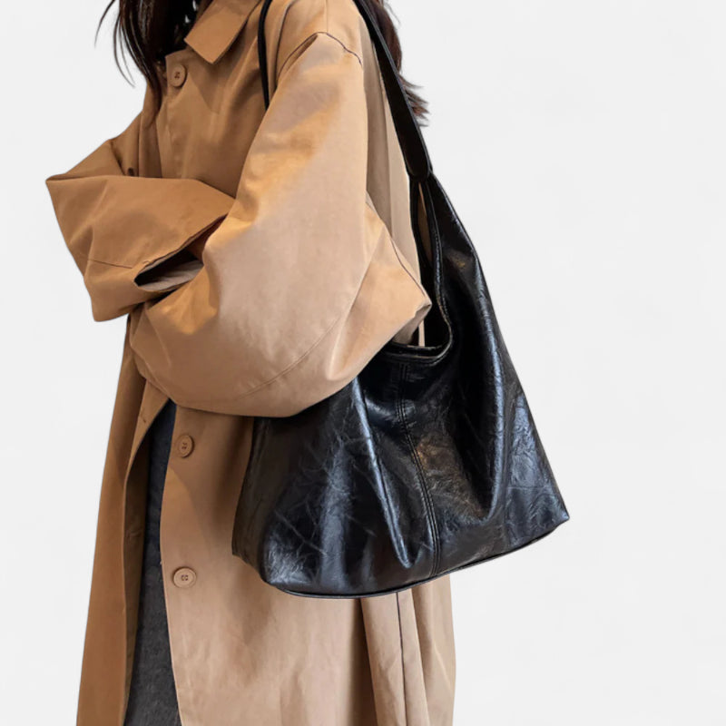 Grand sac à main hobo de cours avec sa pochette assortie Élodie