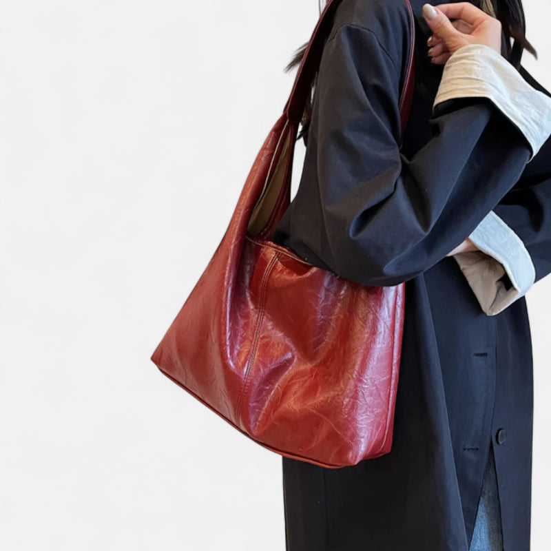 Grand sac à main hobo de cours avec sa pochette assortie Élodie