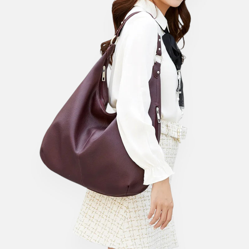 Grand sac à main hobo de cours souple Mila