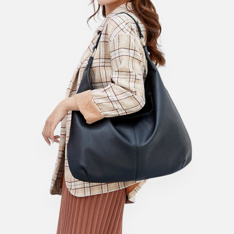 Grand sac à main hobo de cours souple Mila