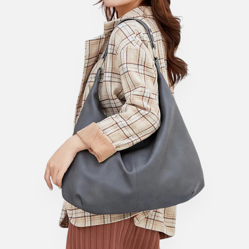 Grand sac à main hobo de cours souple Mila