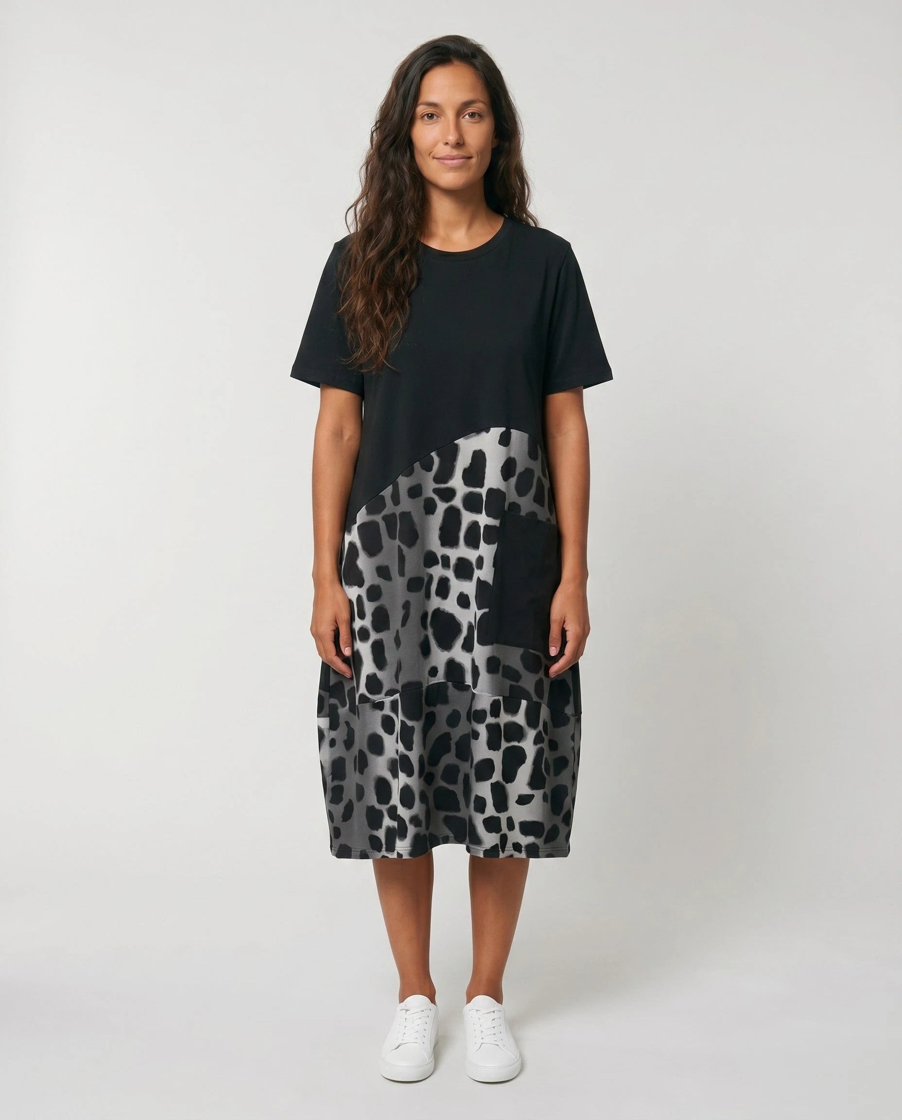 Robe T-shirt midi imprime animal noir studio face