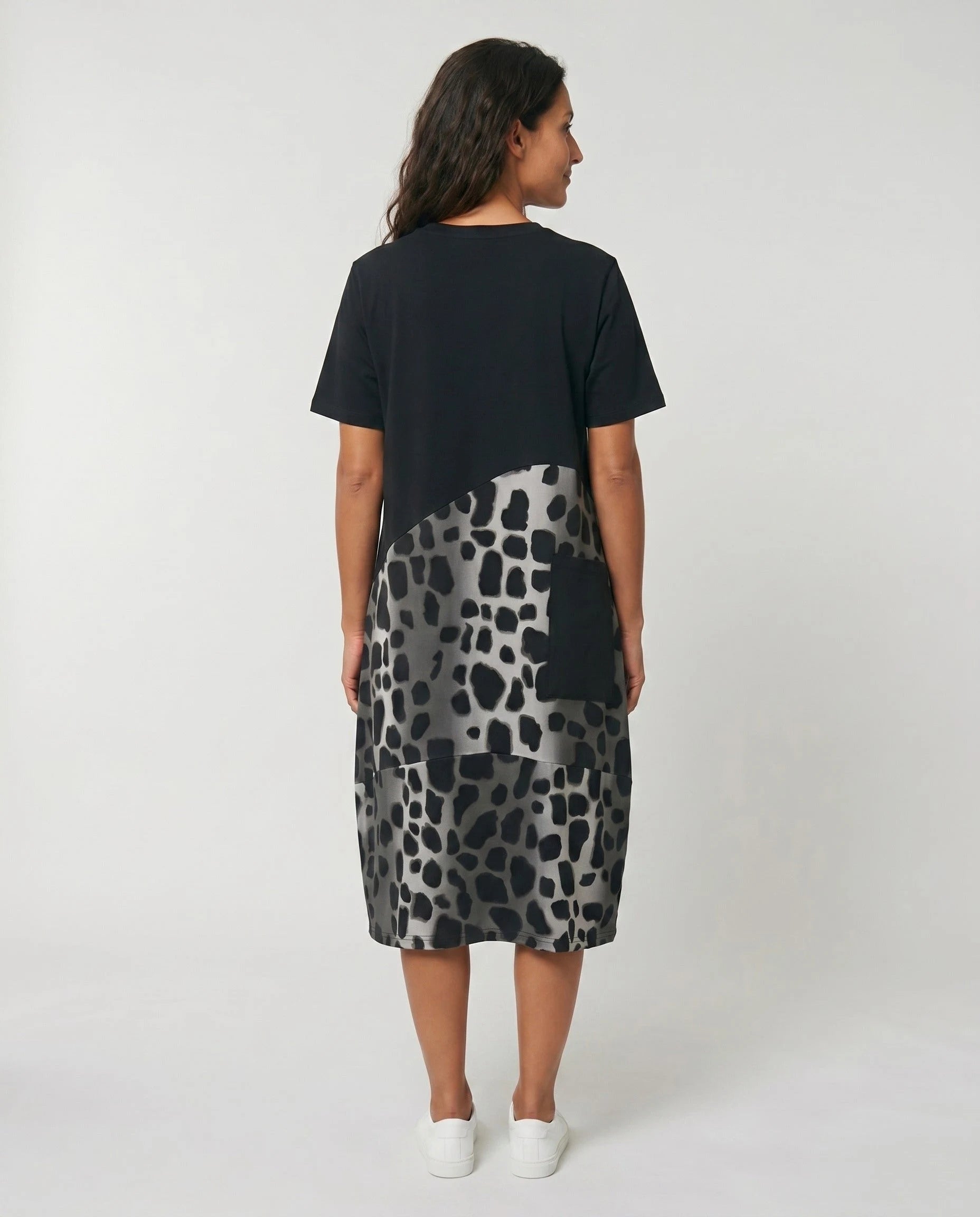 Robe T-shirt midi imprime animal noir studio dos